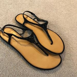 Black Rhinestone Chinese Laundry Sandals